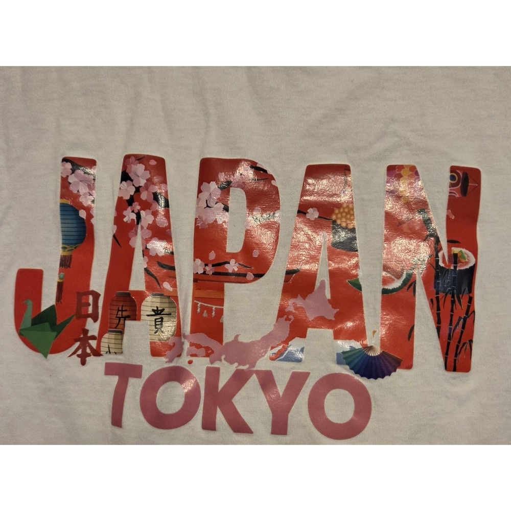 Japan Life in Tokyo Cherry Blossoms Sushi Lanterns White Women‎ SZ M Graphic